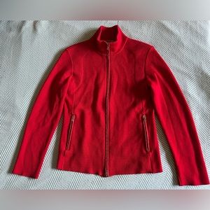 Prada Red Wool Zip-up Sweater, woman’s size 44 (S/M)